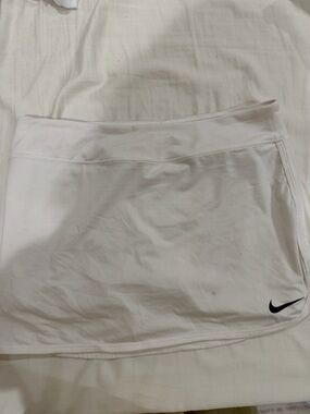 Nike White Women's Athletic Skort with Black Swoosh